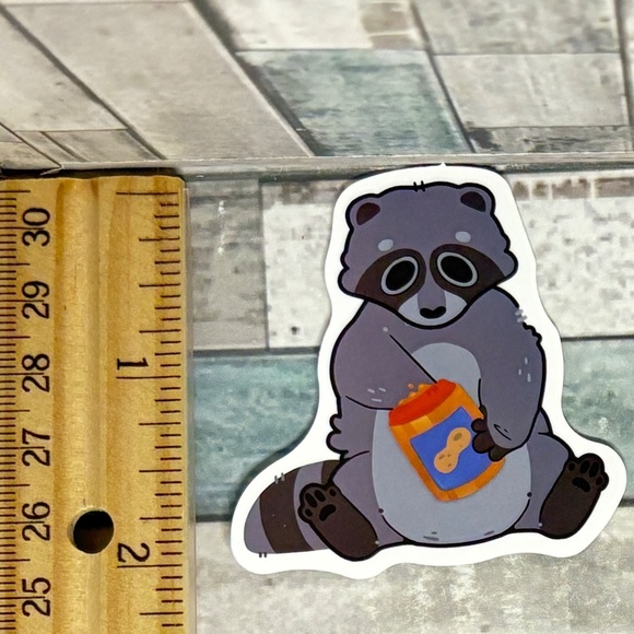 🌀10/$10🌀 Cartoon Raccoon Reusable Waterproof Vinyl Sticker Decal - Picture 1 of 1
